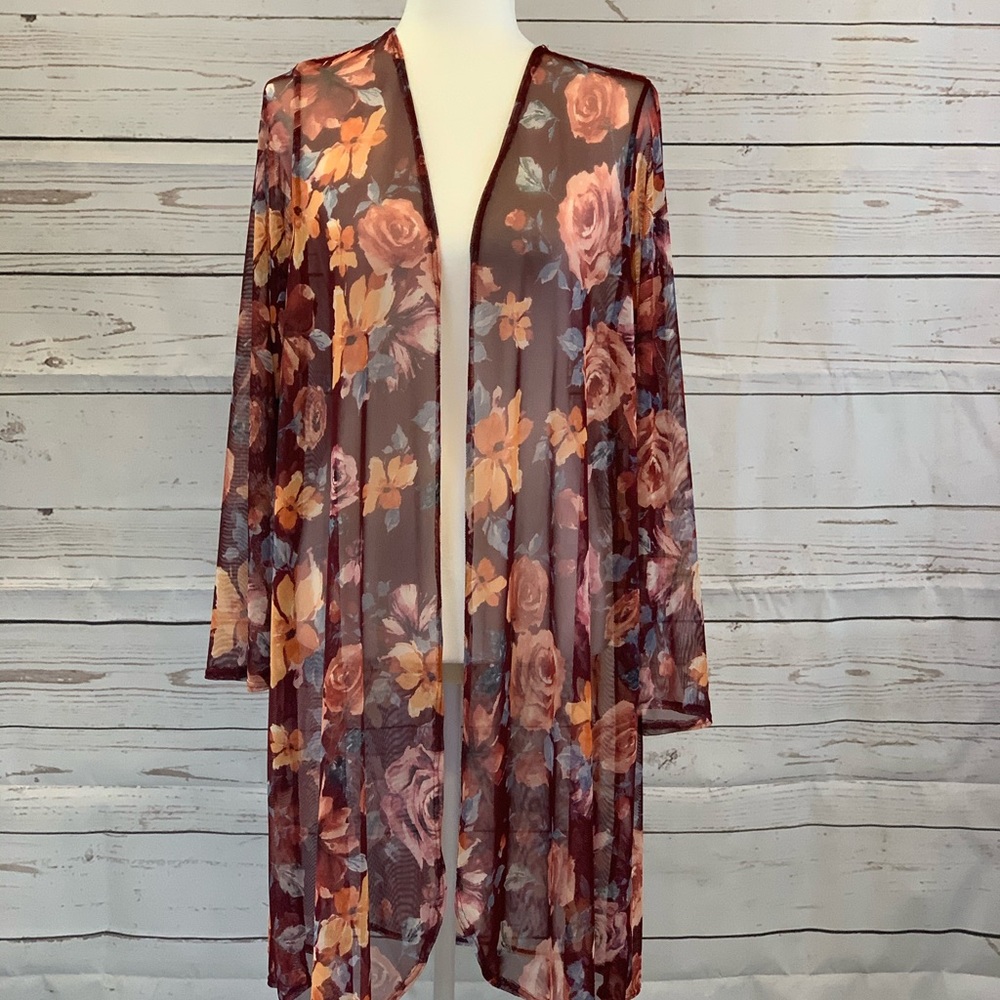 Women’s long sleeve open cardigan lightweight mesh
